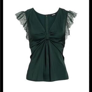 Express Medium Green Sleeveless Blouse NWT
